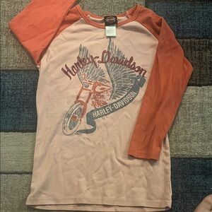 Harley-Davidson Pink and Orange Long Sleeve Tee